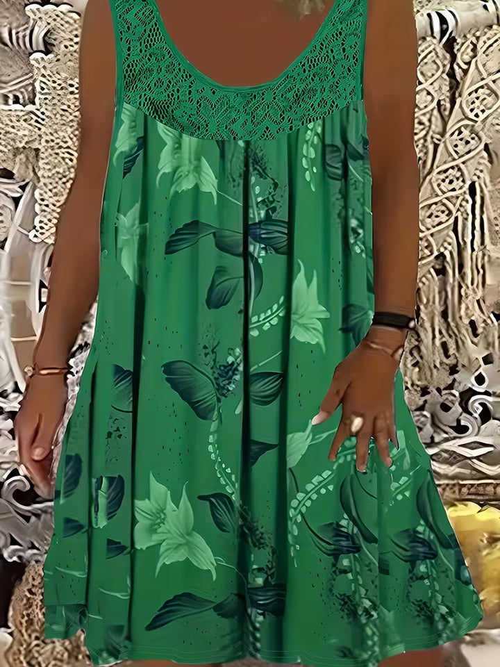 Samudri - Vestido Maxi largo Sem Mangas Com Gola Redonda