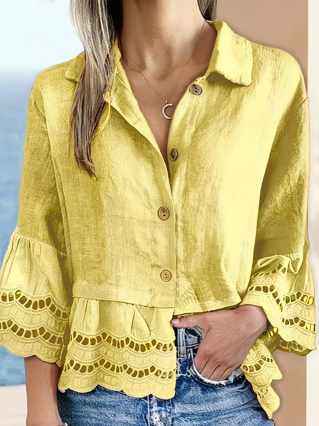 Solenn - Blusa Elegante Com Botões