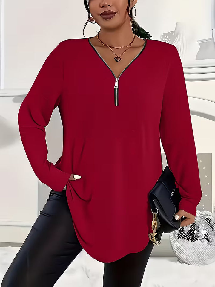 Liorah - Camisa Elegante de Manga Comprida Com Fecho