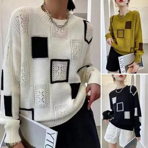 Aniska - Camisola De Malha Com Padrão Em Blocos