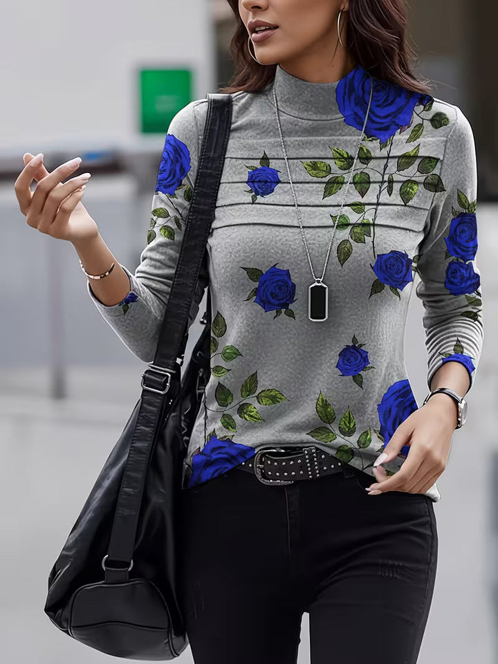 Zinie - Top Com Gola Alta E Padrão Floral
