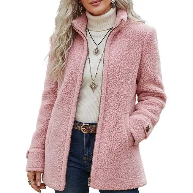 Elanne - Casaco Casual Com Gola Alta