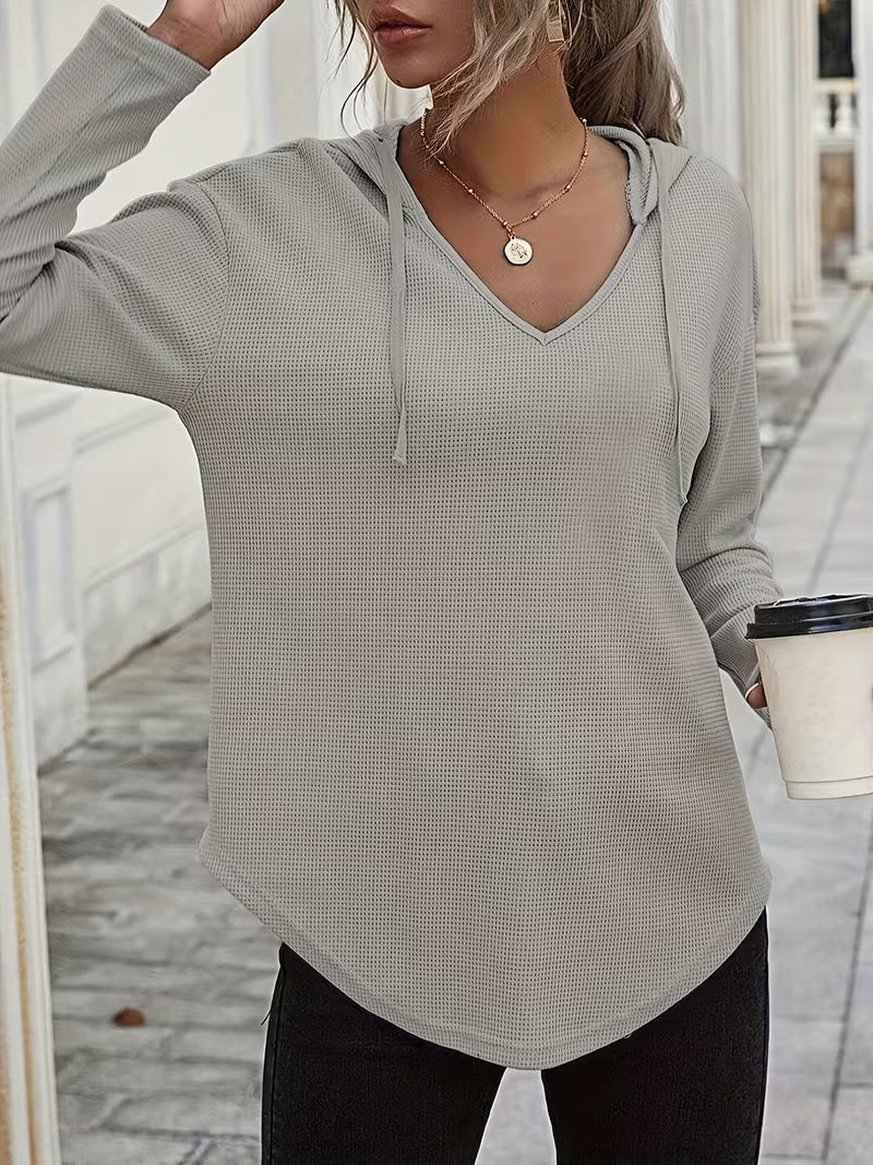 Heydi - Camisola Com Capuz  Manga Comprida e Bainha Curva