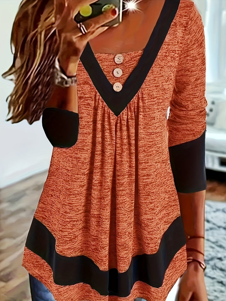 Grisel - Camiseta Elegante Com Corte Alargado