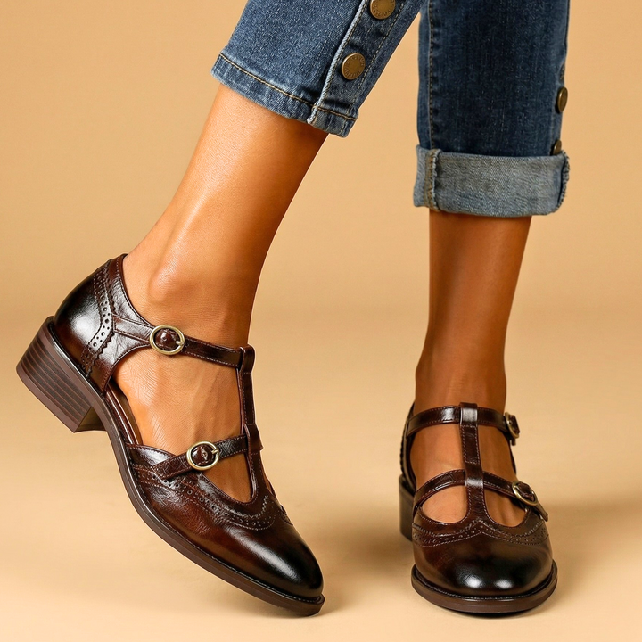 Anieka - Sapatos Mary Jane com Tiras em T