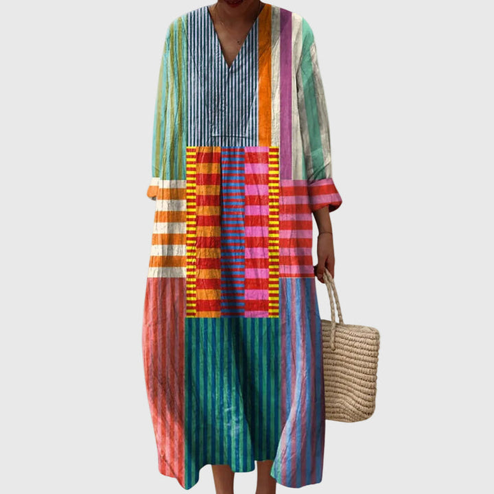 Elyana - Vestido Midi Oversized Com Decote em V