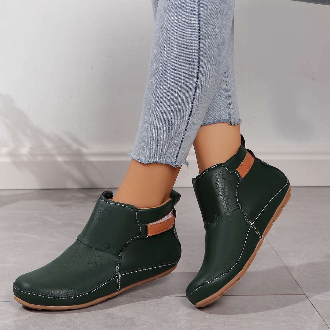 Elenya - Botas de Cano Curto em Couro Sintético