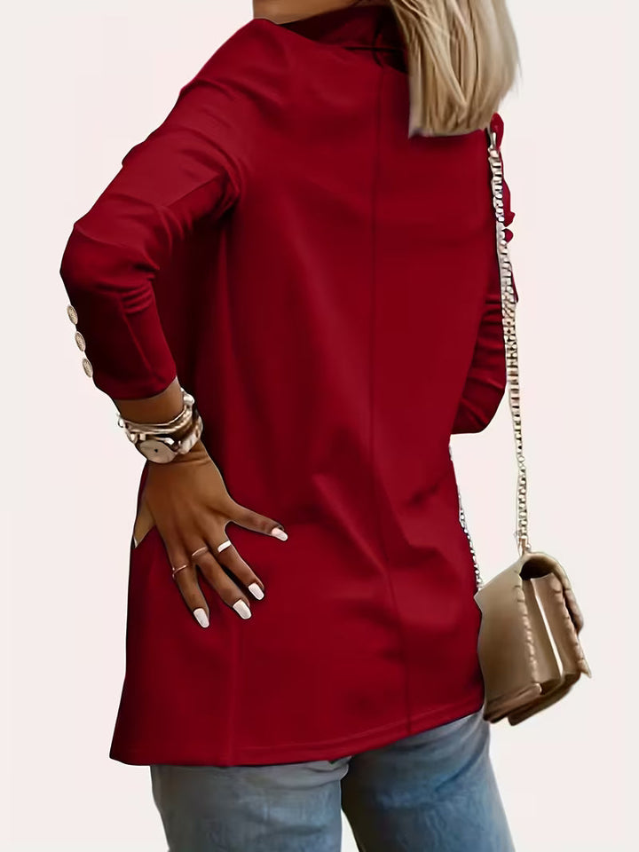 Nikia - Blazer De Manga Comprida Com Botões Decorativos