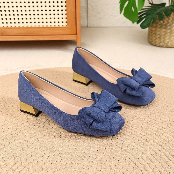 Silvie - Sapatos Elegantes Com Salto Baixo e Laço
