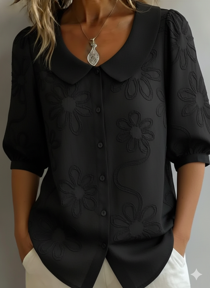 Blerta - Blusa Floral Com Elegância Natural