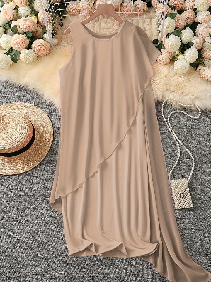Maren - Vestido Midi Elegante Sem Mangas