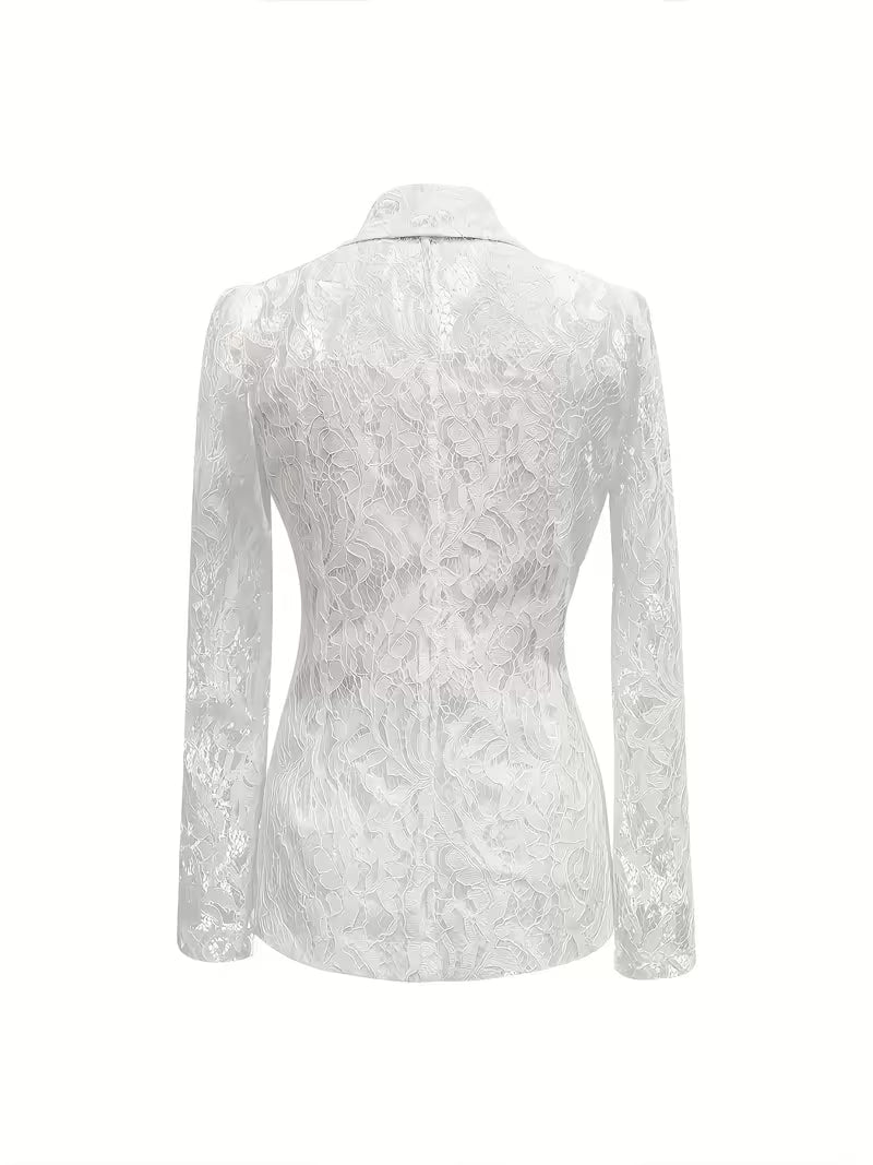 Kyliza - Blazer Floral De Primavera/Verão Com Forro