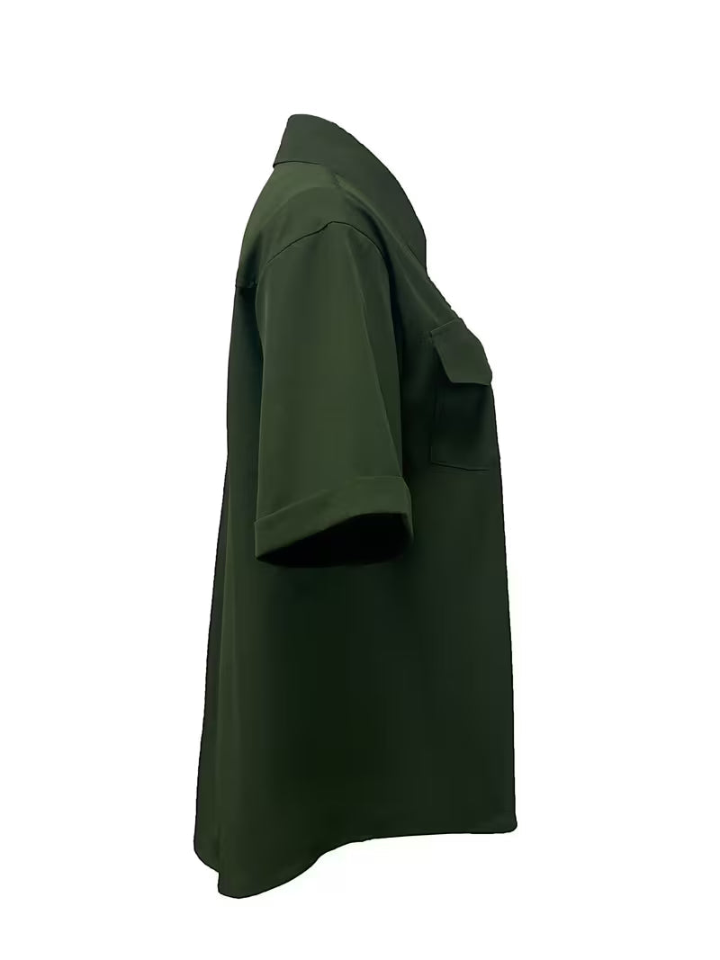 Ornilla - Camisa Folgada De Manga Curta Com Lapela E Bolso