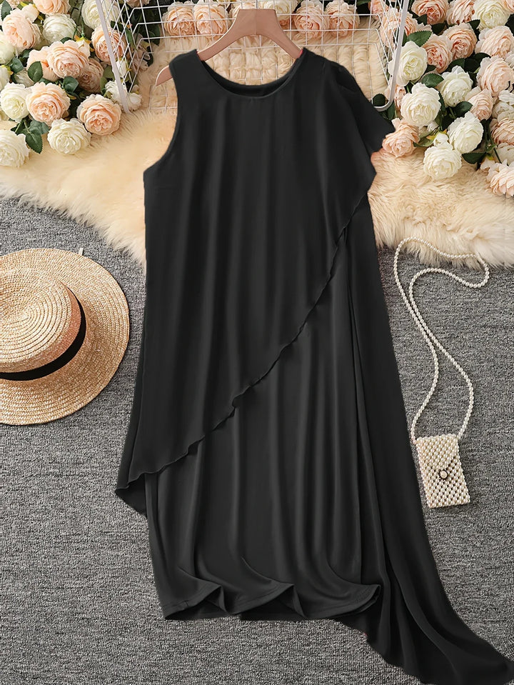 Maren - Vestido Midi Elegante Sem Mangas