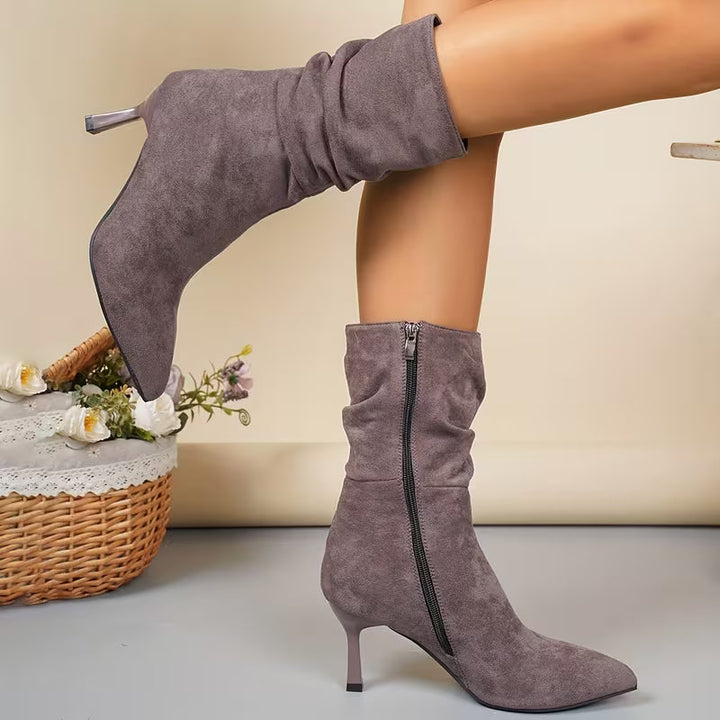 Tittana - Botas De Salto Médio Com Biqueira Pontiaguda