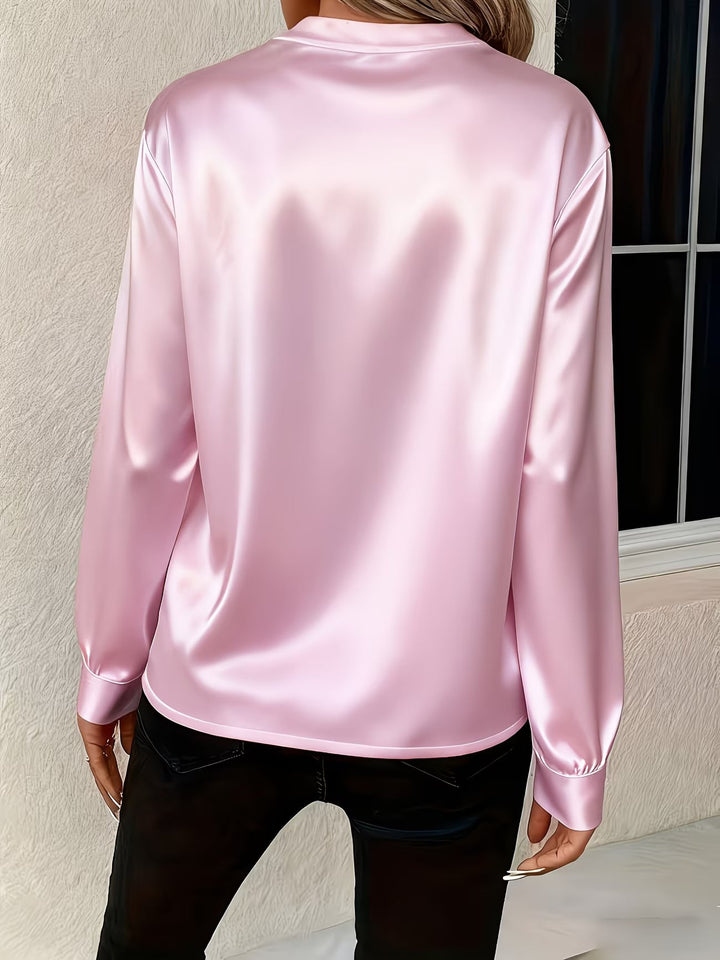 Ronika - Blusa De Manga Comprida Com Decote em V