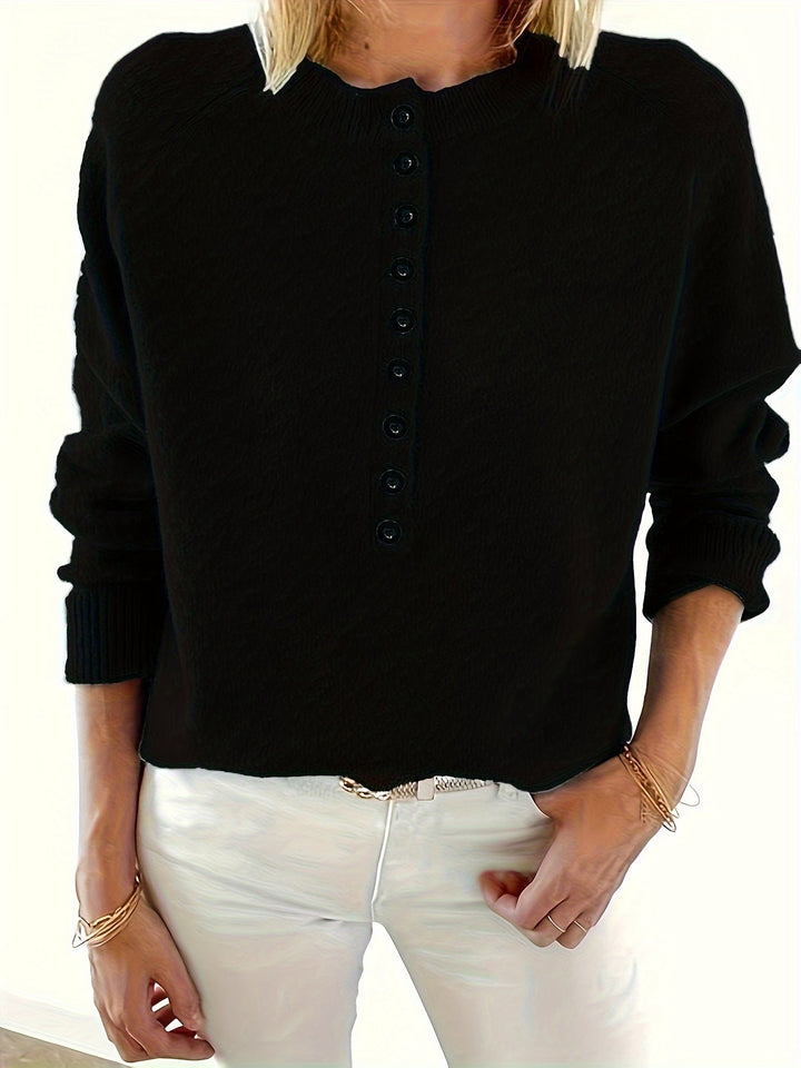 Yelena - Camisola de Manga Comprida Com Botões