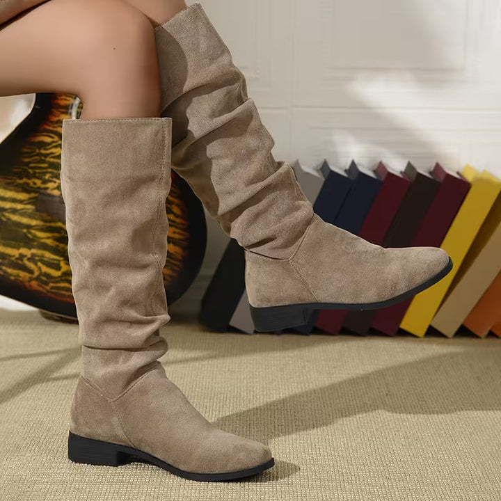 Joliza - Botas Largas até Meio Da Barriga Da Perna Com Salto Baixo