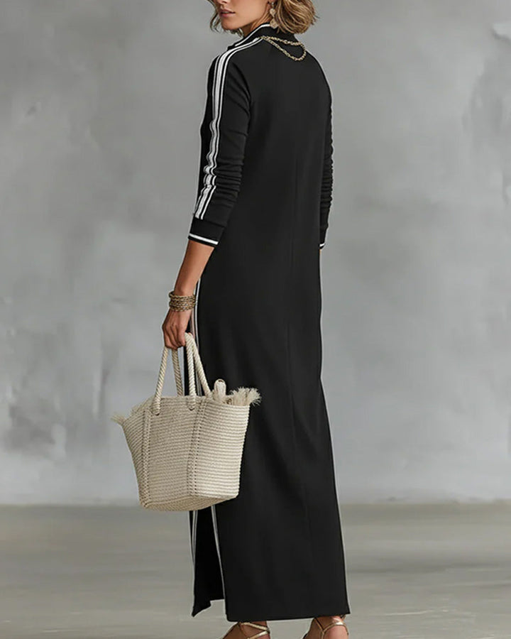 Sirilak - Vestido Com Decote Em V E Botões Contrastantes
