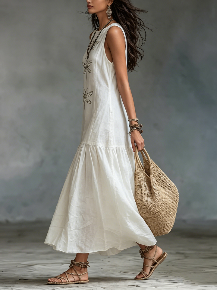 Kevina - Vestido Sem Mangas Com Estampado De Libélula