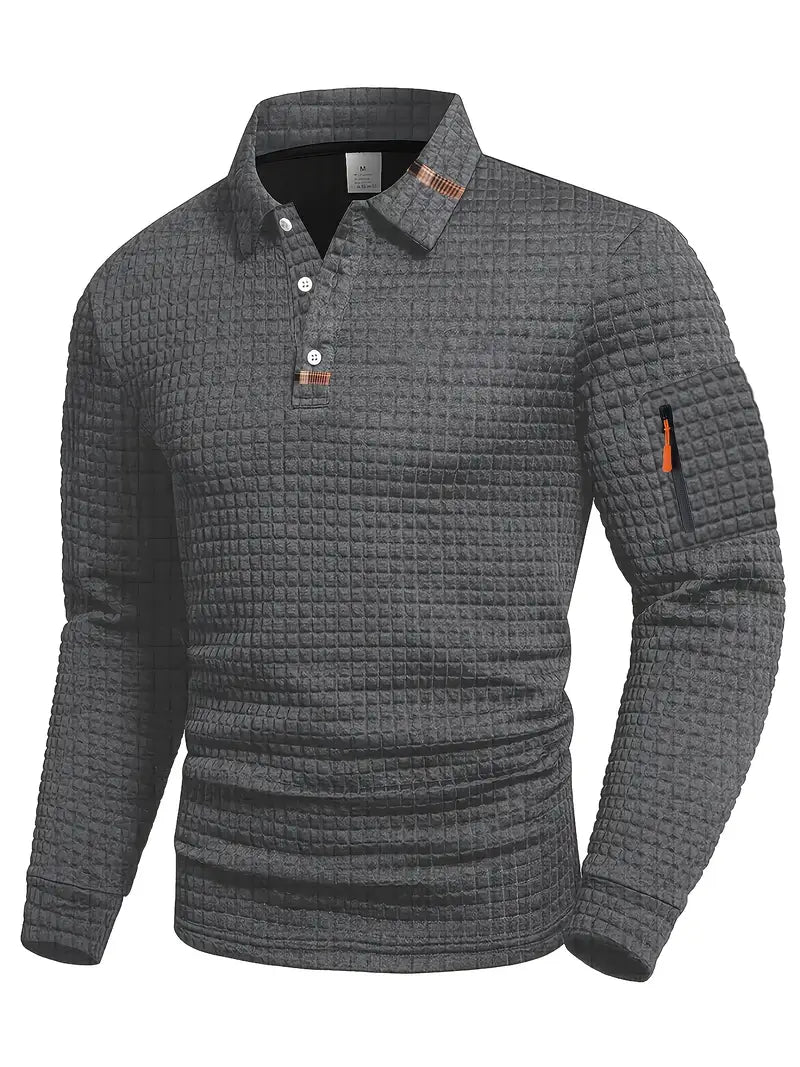 Ephraim - Camisa polo Texturada com Bolso na Manga