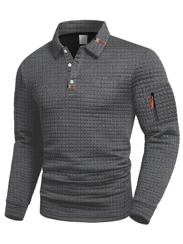 Ephraim - Camisa polo Texturada com Bolso na Manga