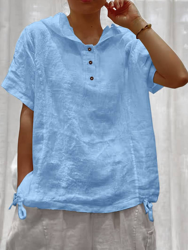 Dounia - Camisa Folgada De Manga Curta Com Capuz E Botões