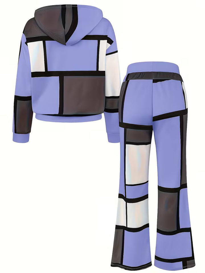 Loana - Conjunto Casual De Duas Peças Com Blocos De Cores