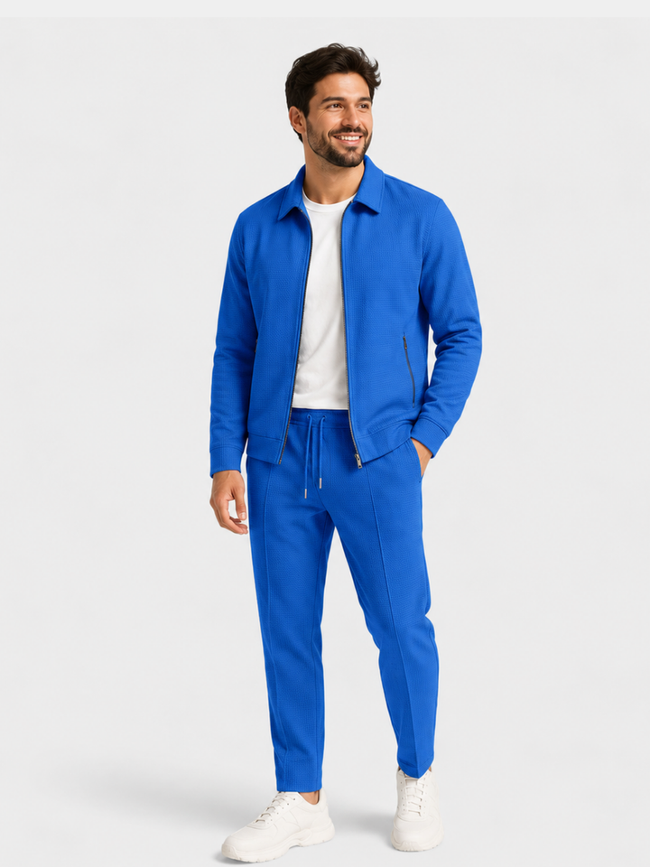 Tobiana - Conjunto Composto Por Um Casaco Com Fecho De Correr Texturado E Calças Com Cordão