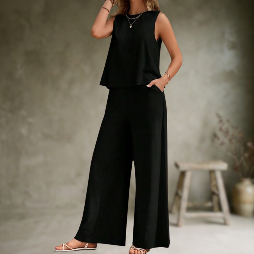 Alizeh - Conjunto Elegante De Duas Peças Sem Mangas