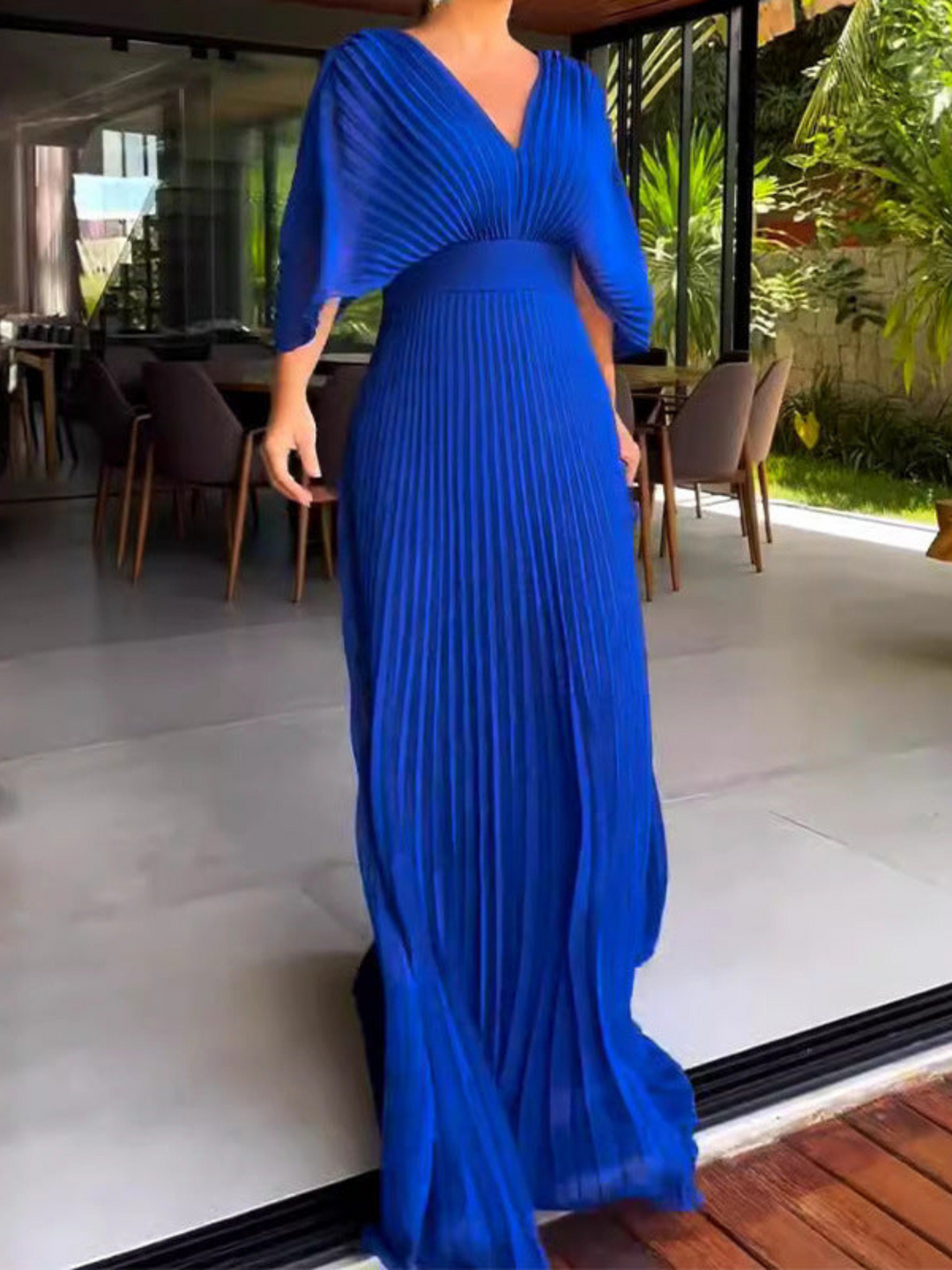 Valerija - Vestido Maxi Plissado Vibrante