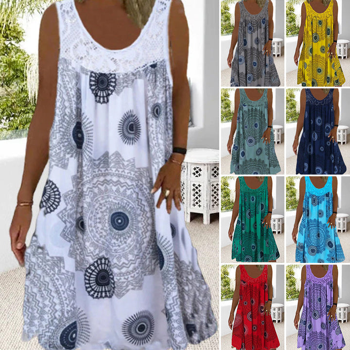 Paduch - Vestido casual de Verão sem Mangas com Estampado
