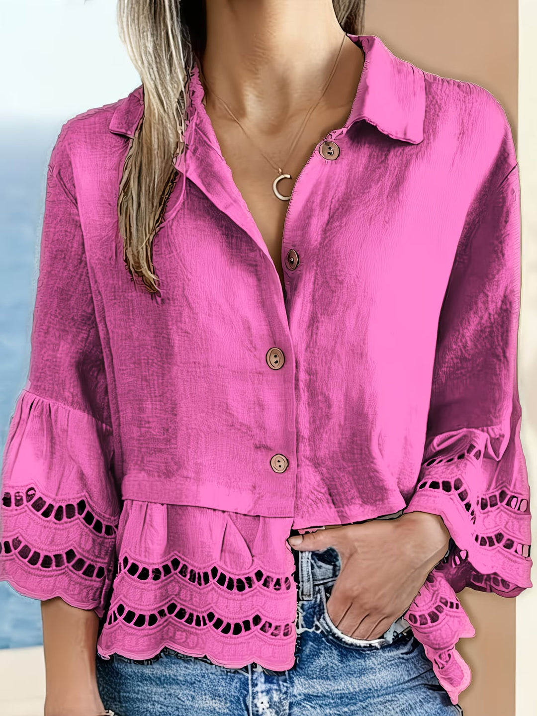 Solenn - Blusa Elegante Com Botões