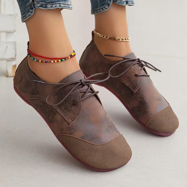 Zuniya - Sapatos Confortáveis de Cunha Baixa Com Atacadores