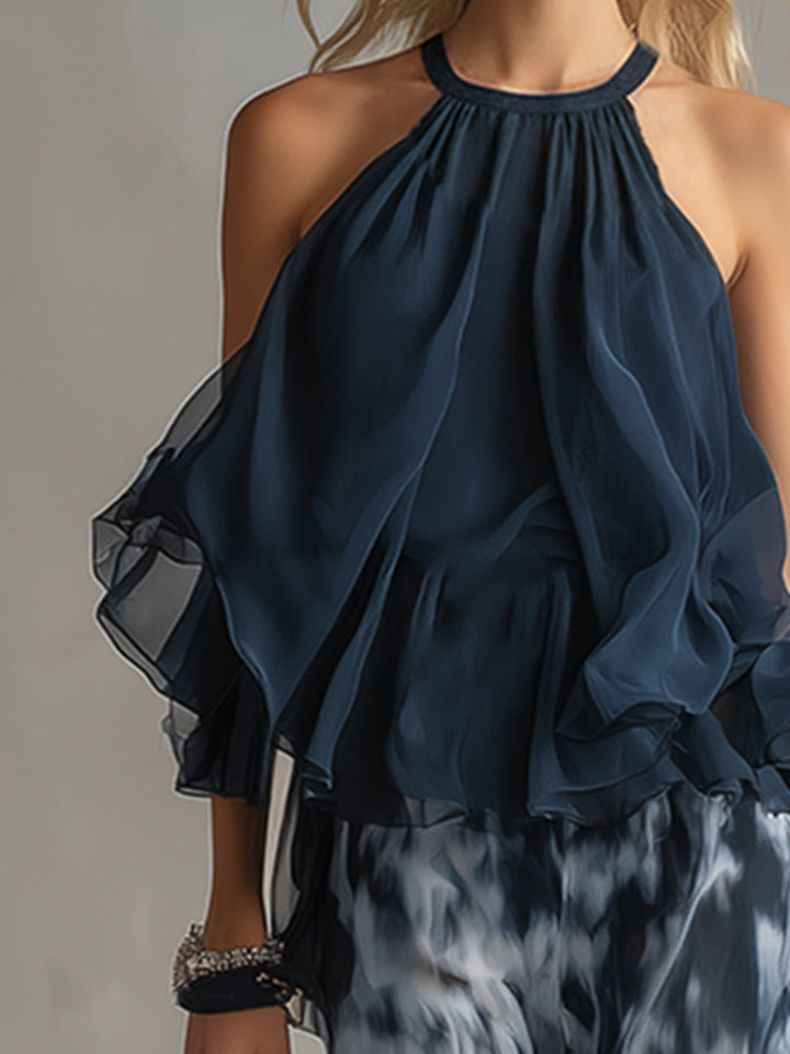Shylla - Conjunto De Duas Peças Em Chiffon Elegante