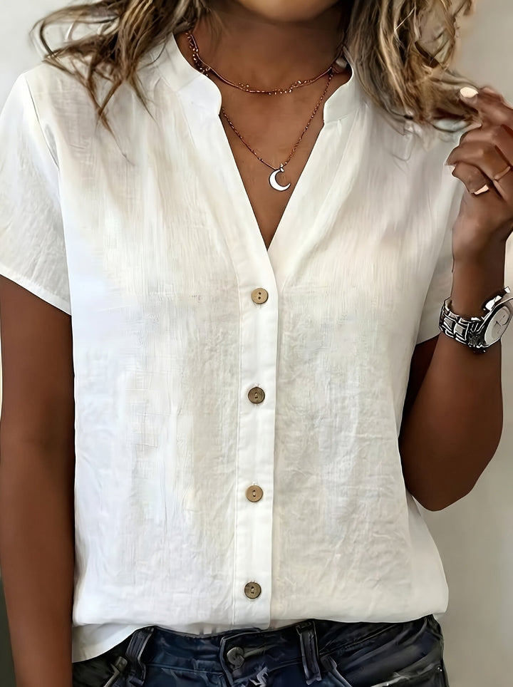 Salish - Blusa De Manga Curta Com Botões