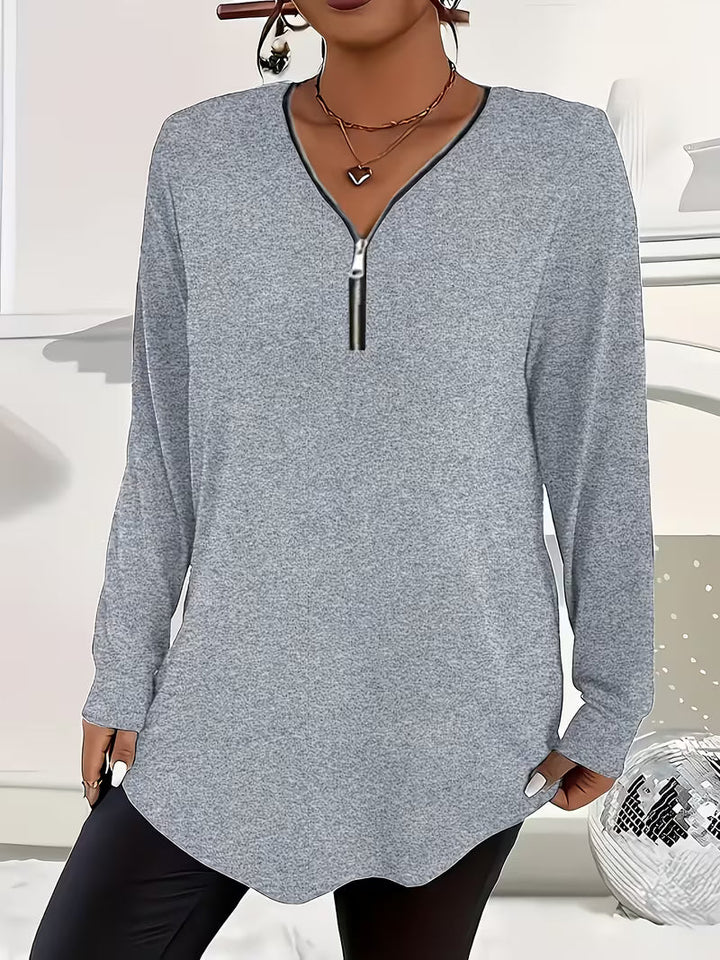 Liorah - Camisa Elegante de Manga Comprida Com Fecho