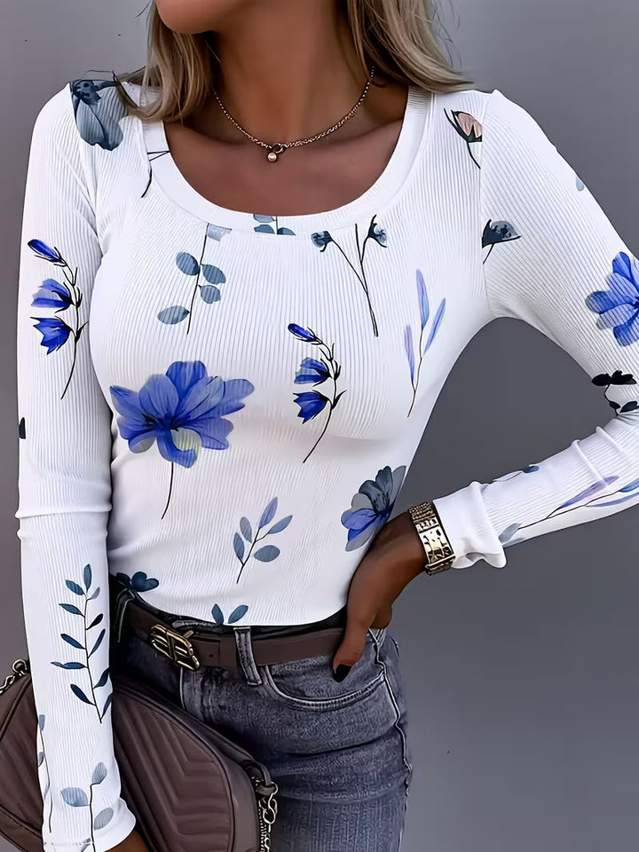 Rabiye - Top Com Estampado Floral E Decote Quadrado