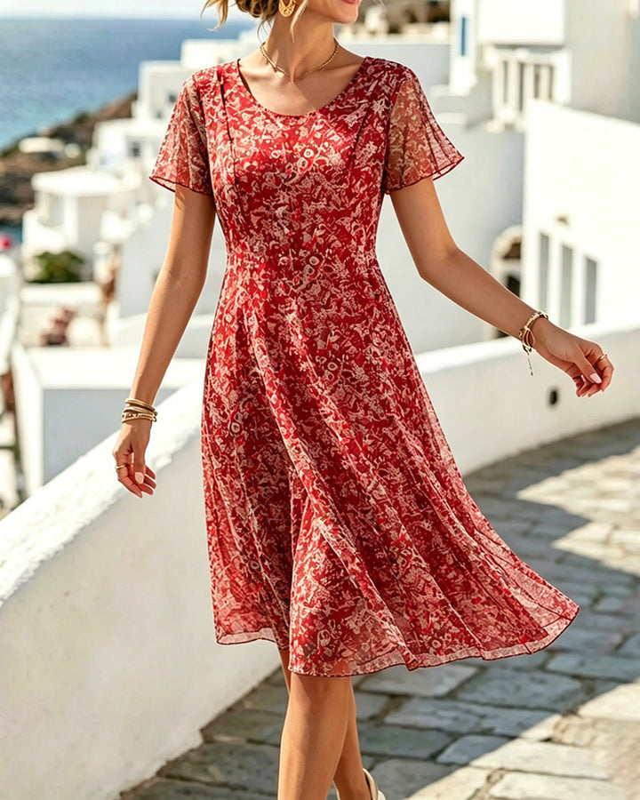 Venla - Vestido Floral De Manga Curta