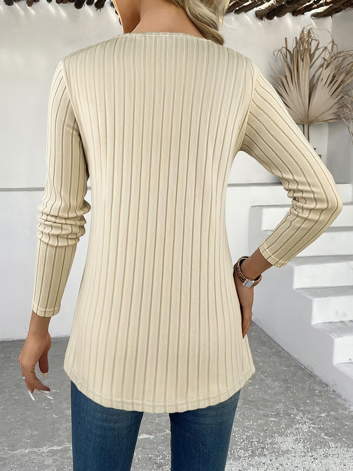 Lizeth - Camiseta De Manga Comprida Com Gola Redonda