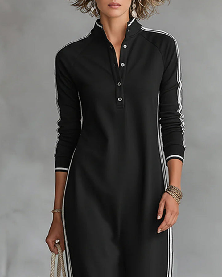 Sirilak - Vestido Com Decote Em V E Botões Contrastantes