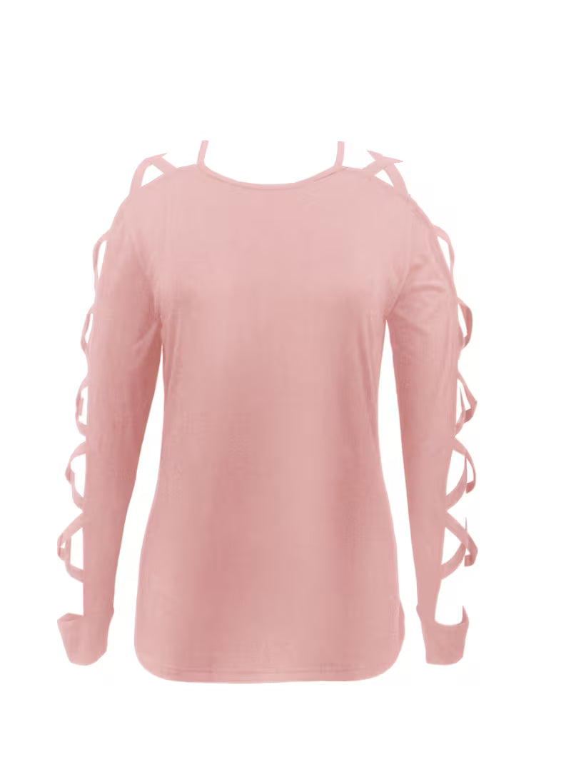 Yoonju - Camisa De Manga Comprida Com Recortes E Mangas Cruzadas