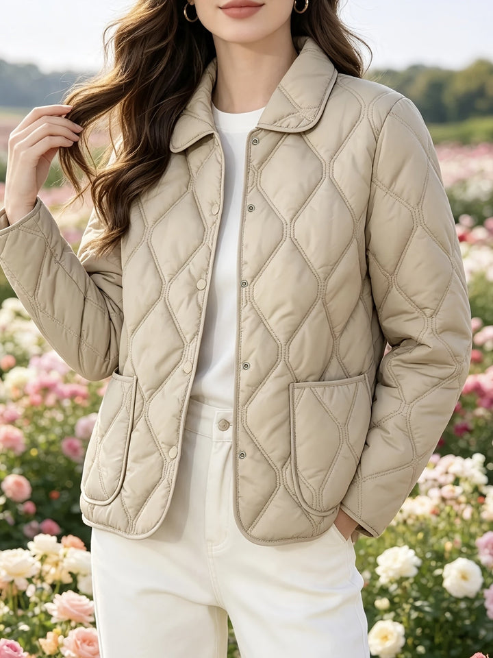 Laurelle - Casaco Acolchoado De Corte Largo Elegante E Chique