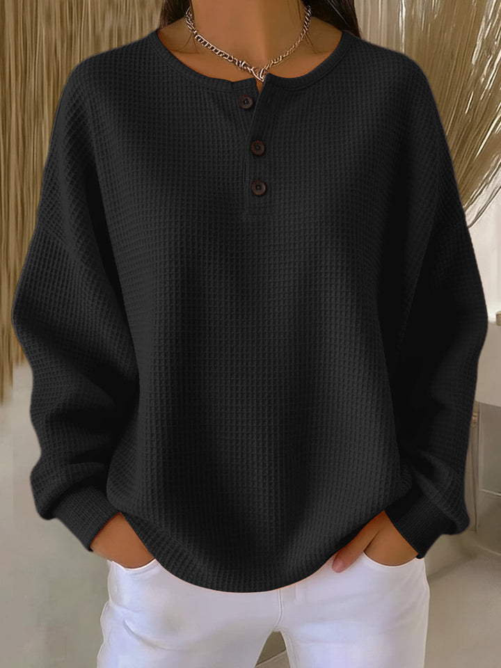 Ritona - Camisola Henley Em Malha Tipo Waffle