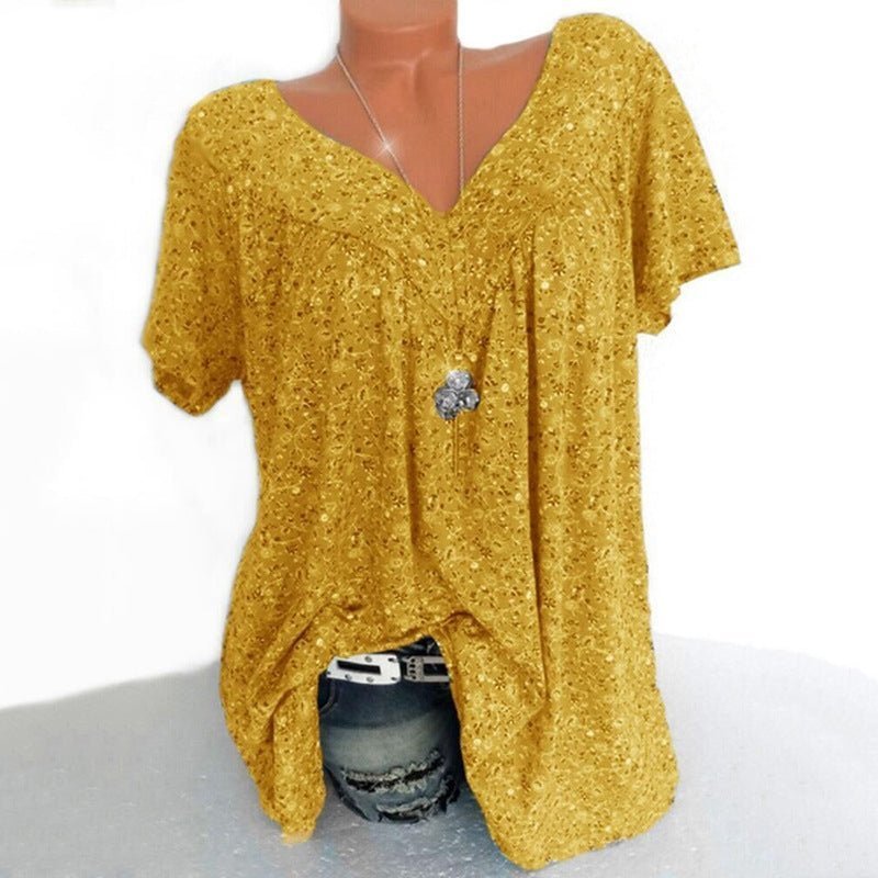 Sarita - Blusa De Manga Curta Com Estampado Floral