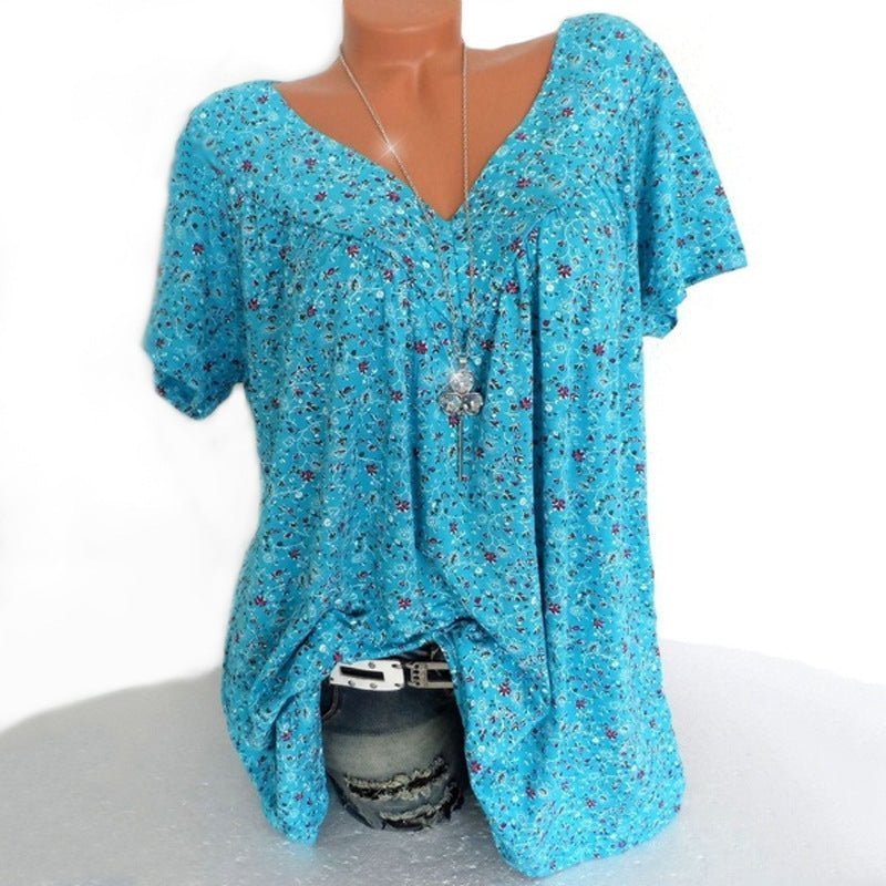 Sarita - Blusa De Manga Curta Com Estampado Floral
