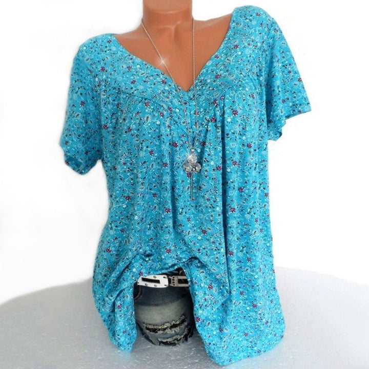 Sarita - Blusa De Manga Curta Com Estampado Floral