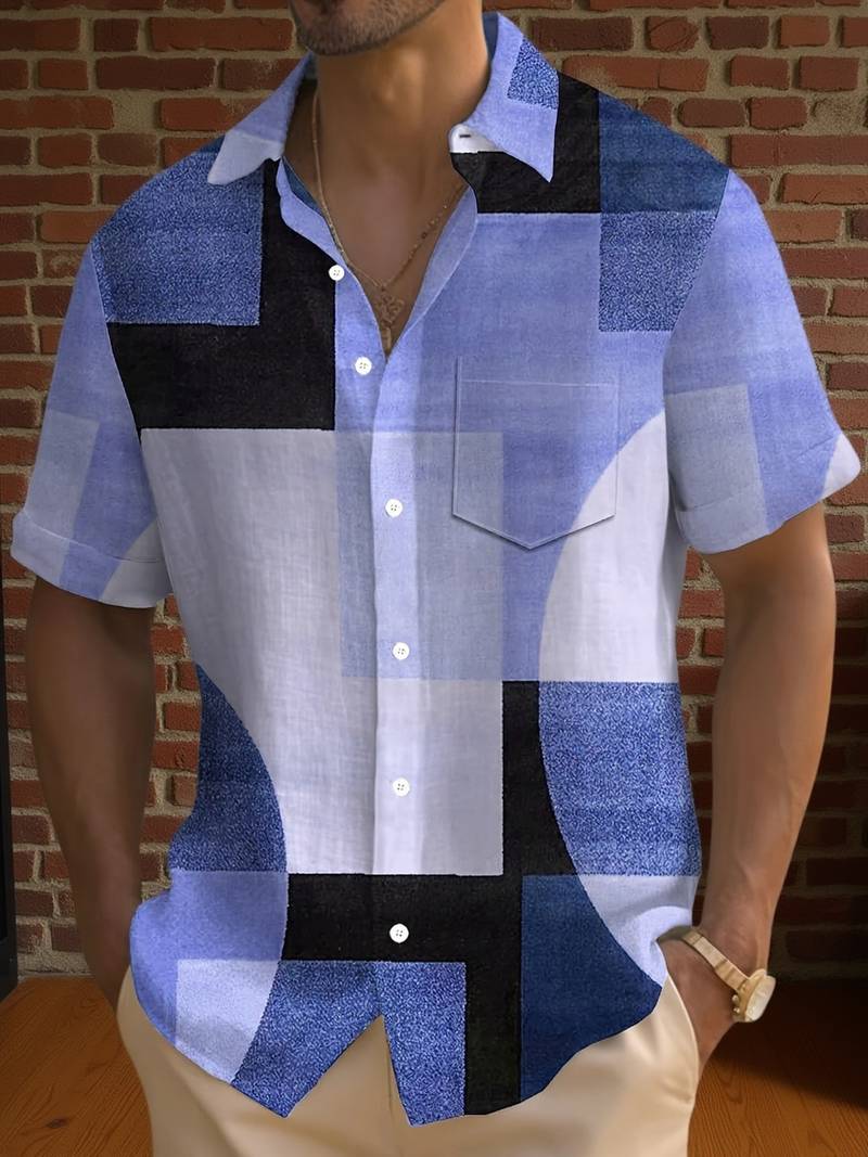 Boucher - Camisa De Manga Curta Com Estampado Geométrico Vintage E Botões