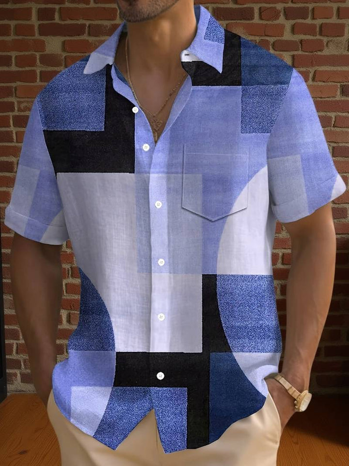 Boucher - Camisa De Manga Curta Com Estampado Geométrico Vintage E Botões