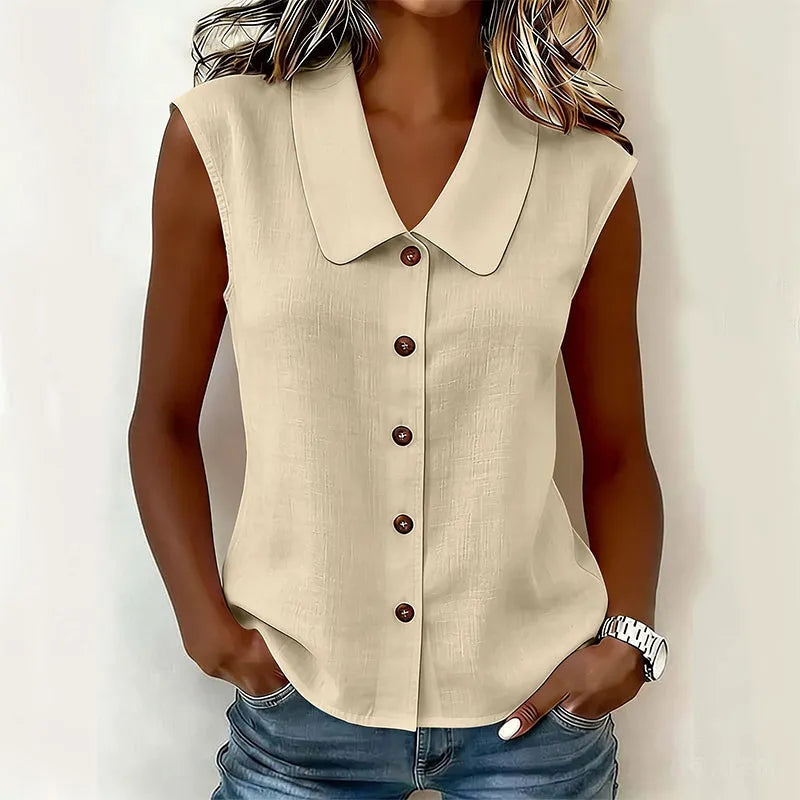 Chisato - Camisa Com Decote Em V E Botões
